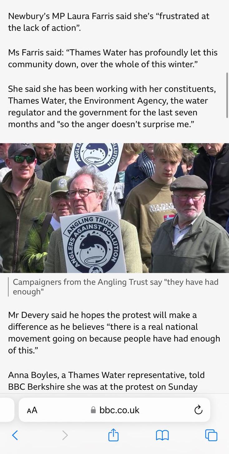 Protesting against sewage