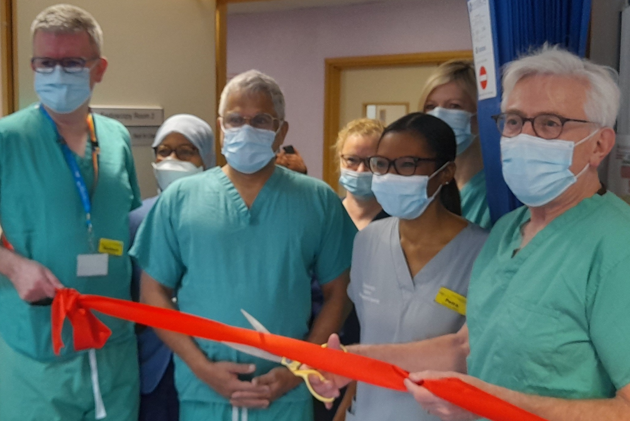 Sir David Sloman opening new robotic colonoscopy clinic